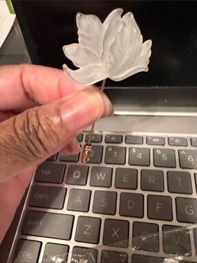 Frosted Leaf Stick Pin  Acrylic, New